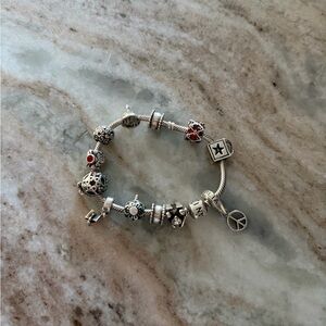 Sterling Pandora Chamilia Cham Charm Bracelet 925 with 11 charms!